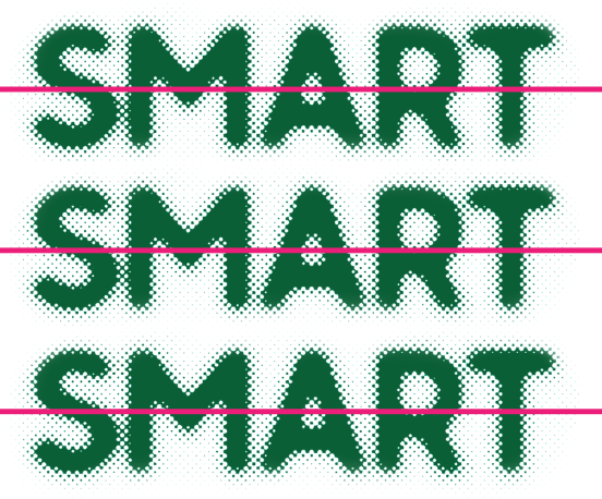 Strikethrough is drawn over ‘SMART’, which is filled in the square.