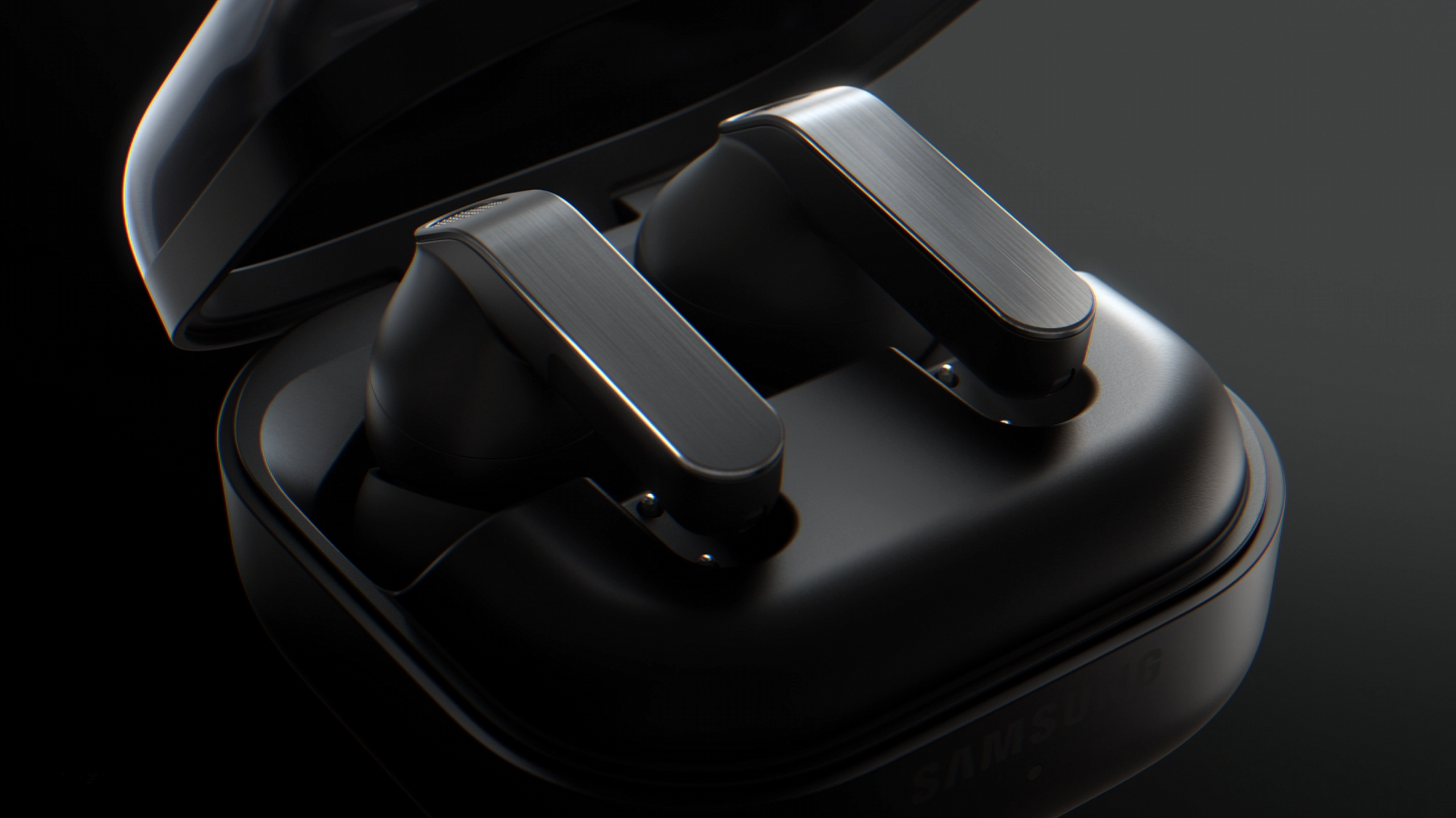 갤럭시 버즈4 프로 블랙 크래들 속에 있는 모습