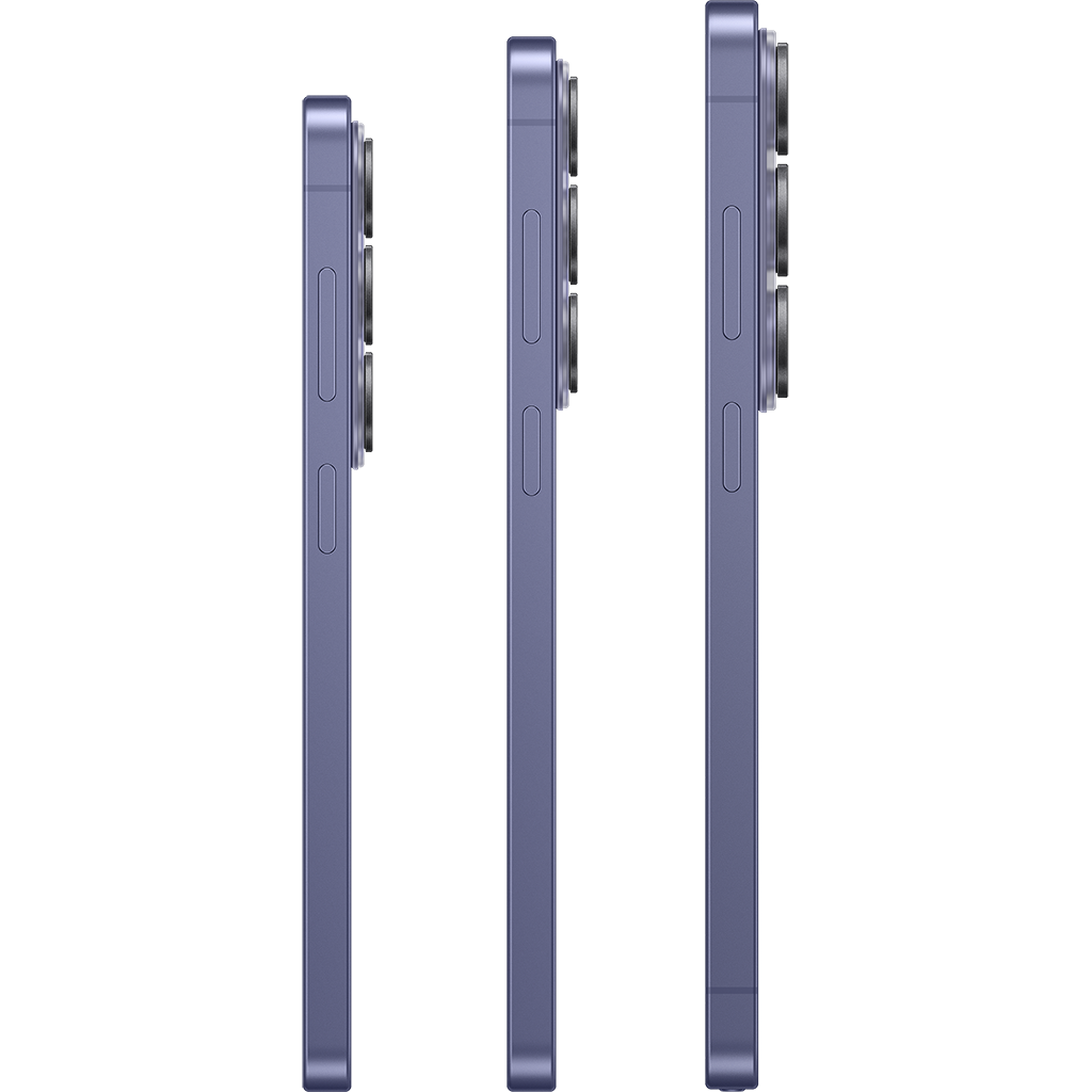 The side view of Galaxy S26, S26 Plus, and S26 Ultra