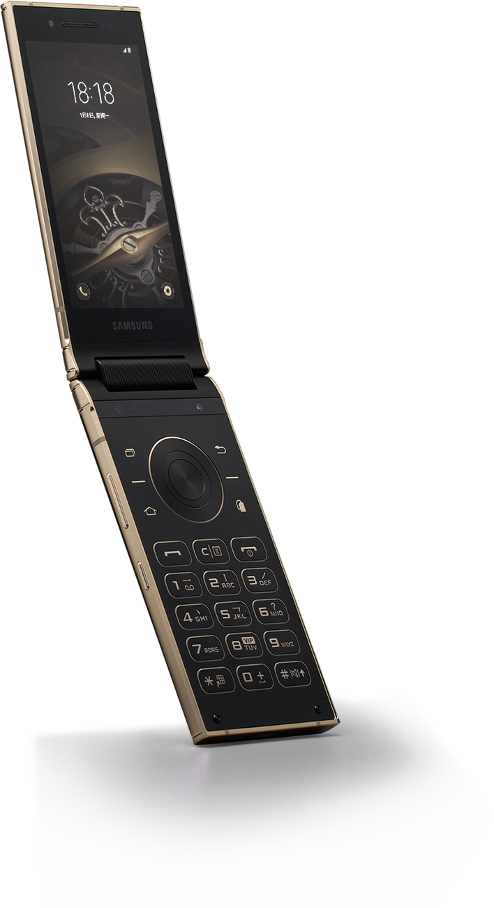 An open gold W2018 is placed behind a closed silver W2018.