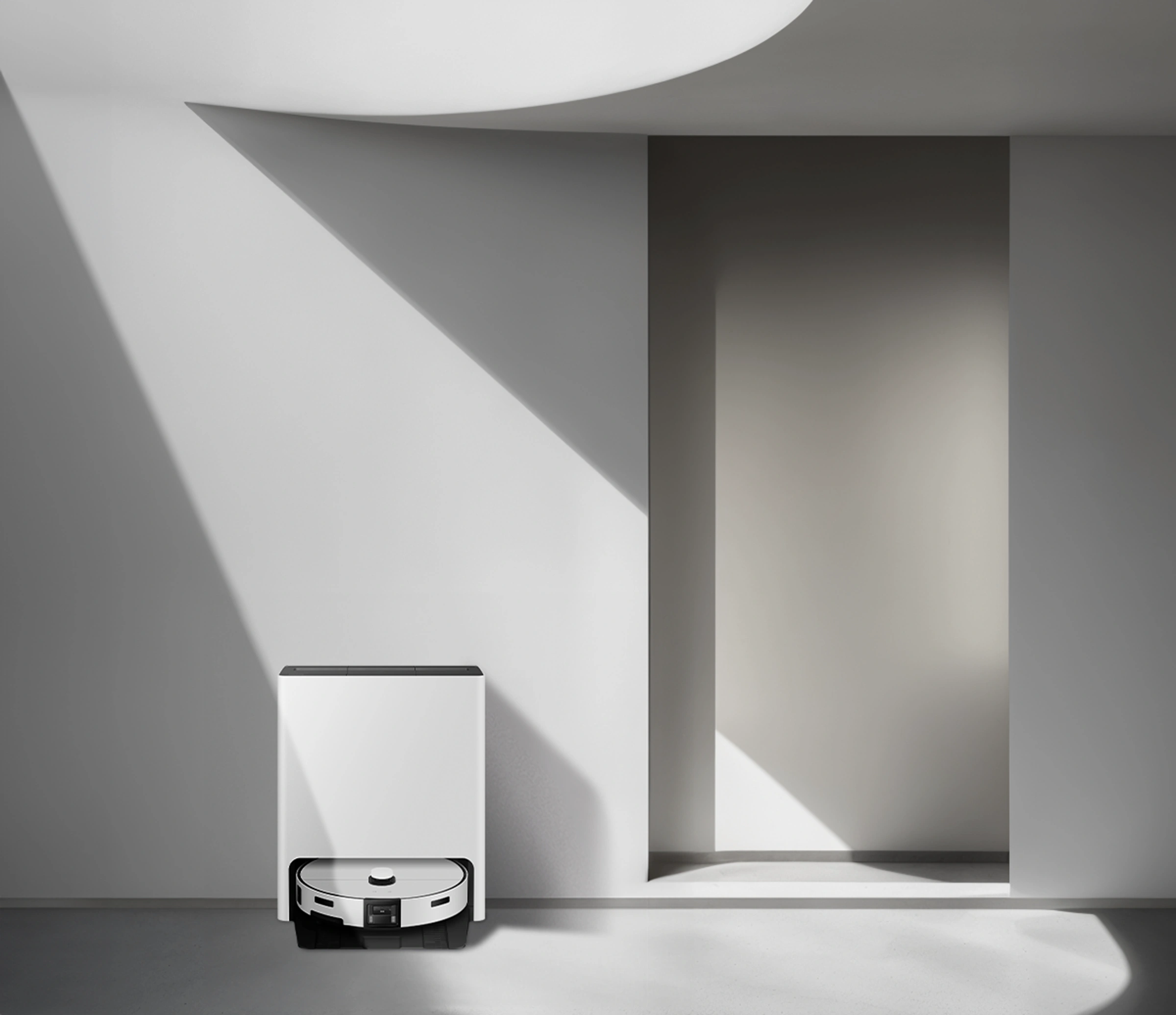 A concept image featuring circular light radiating from the ceiling.