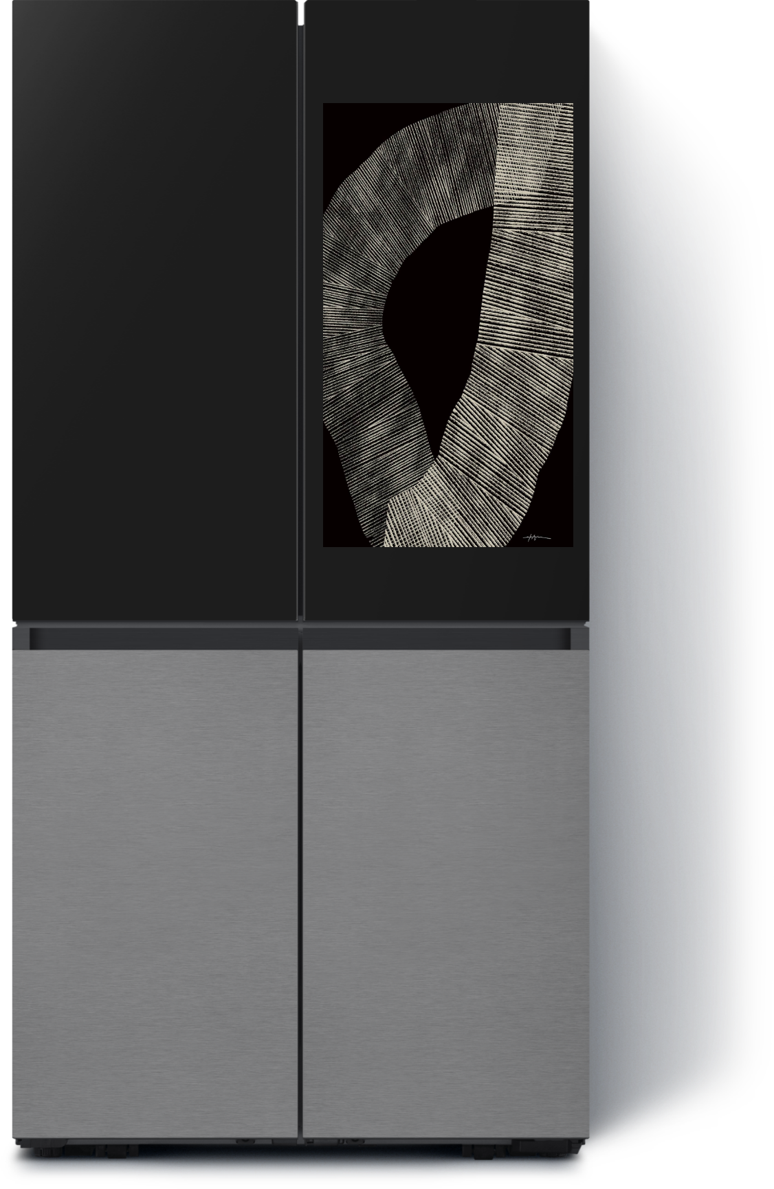 This is an frontal image of Bespoke Refrigerator Family Hub +.
