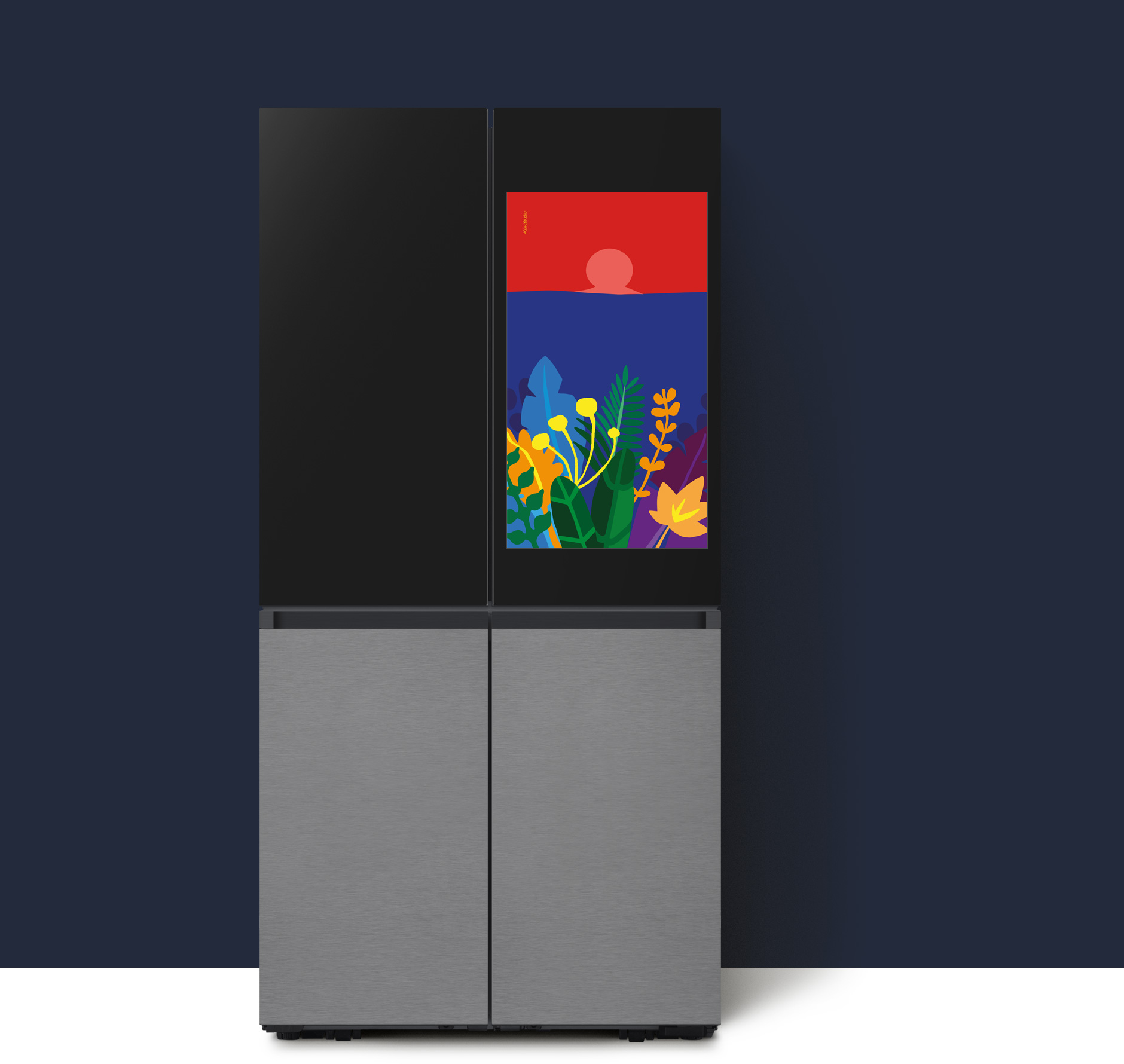 This is a panel image of Bespoke Refrigerator Family Hub +.