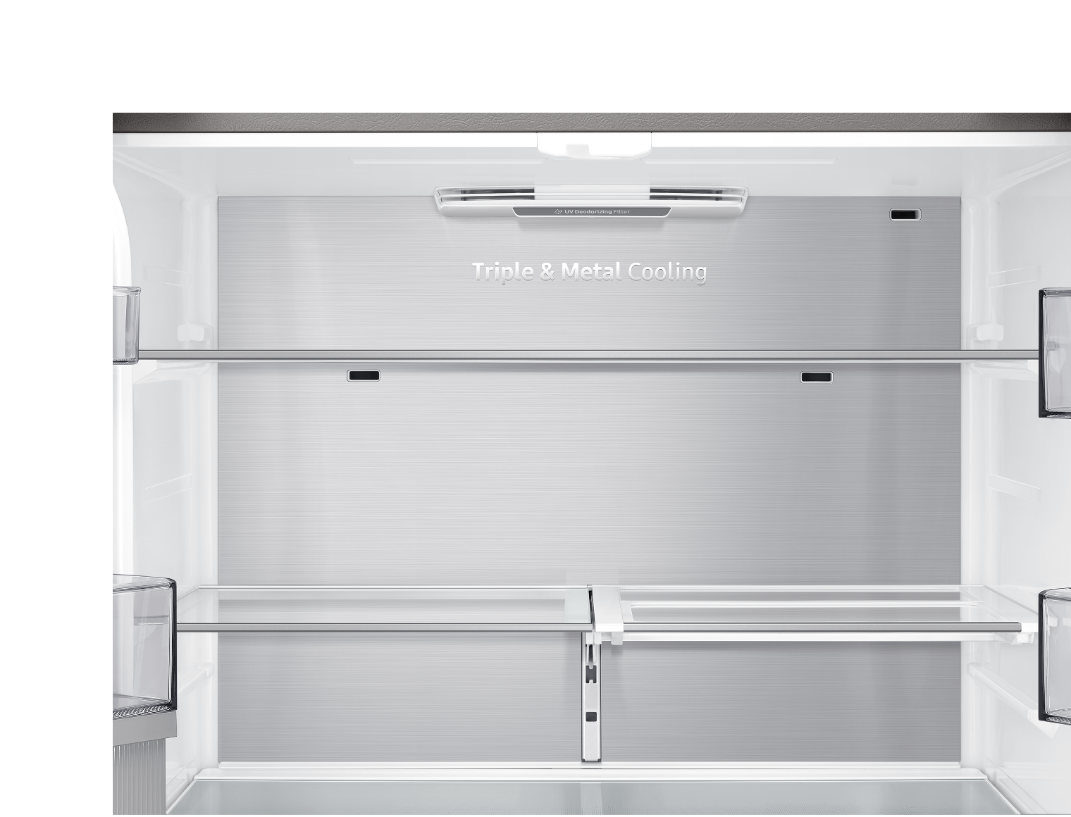 This is a mood light image inside the Bespoke Refrigerator Family Hub +.