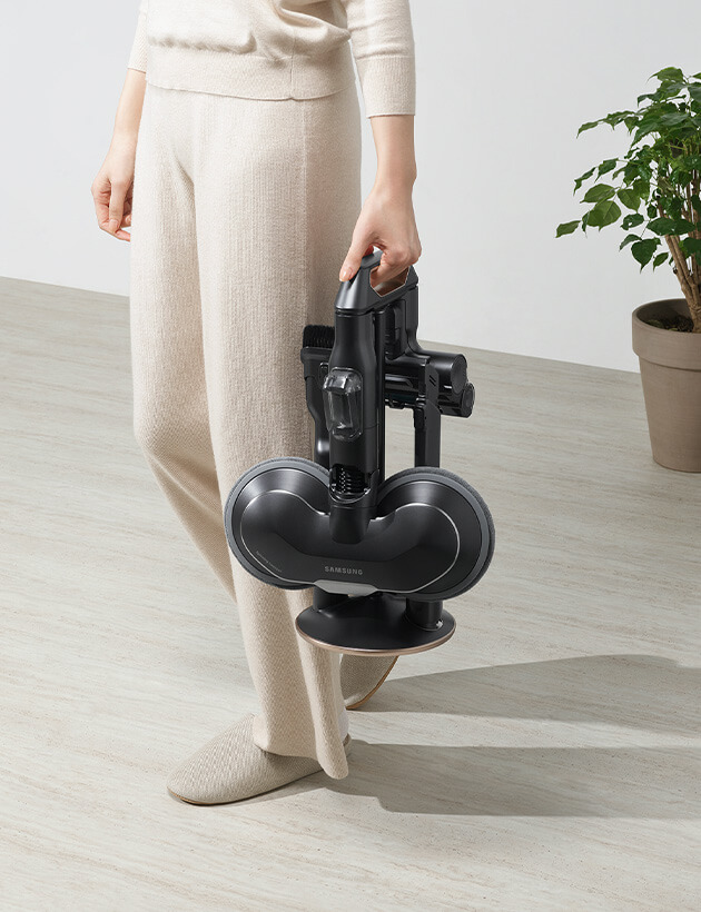 This is an image of the accessory cradle of Samsung BESPOKE Jet lifted.