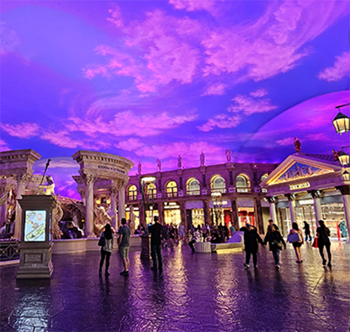 Inside a huge hotel in Las Vegas.