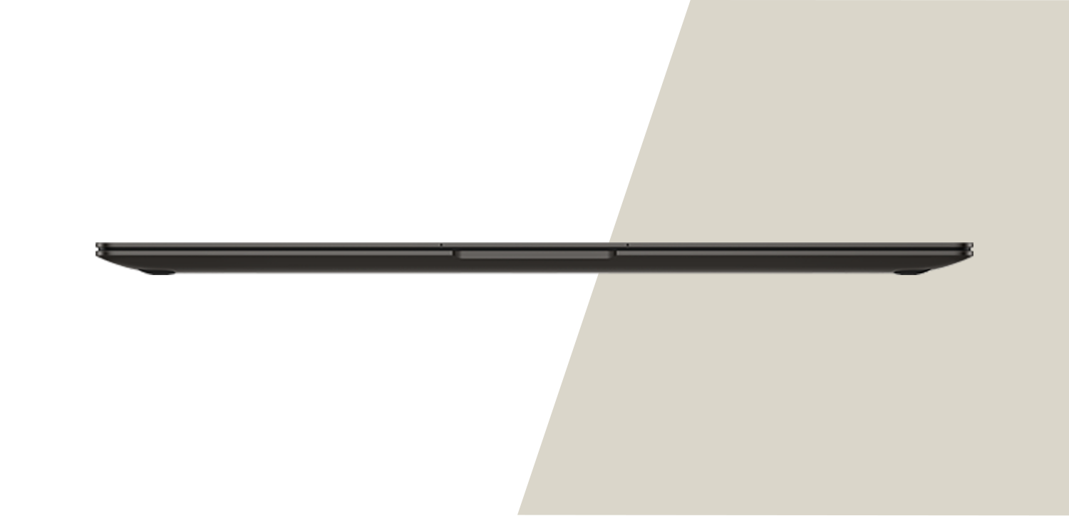 Front-facing image of a closed Galaxy book3 that describes the unity of a flat design.