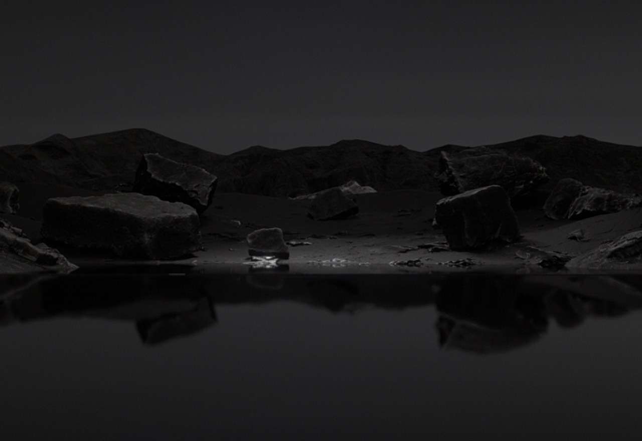 It is an image that metaphorizes black in the Galaxy S24 series, and it is a land made up of black rocks.