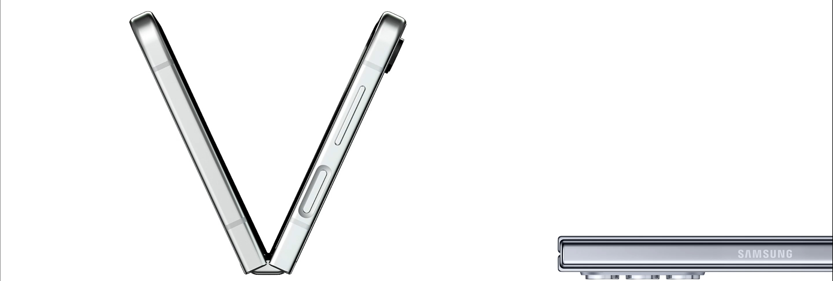 This image shows how the Galaxy Z Flip5 and Galaxy Z Fold5 have almost no gap when folded, thanks to the new Flex Hinge.