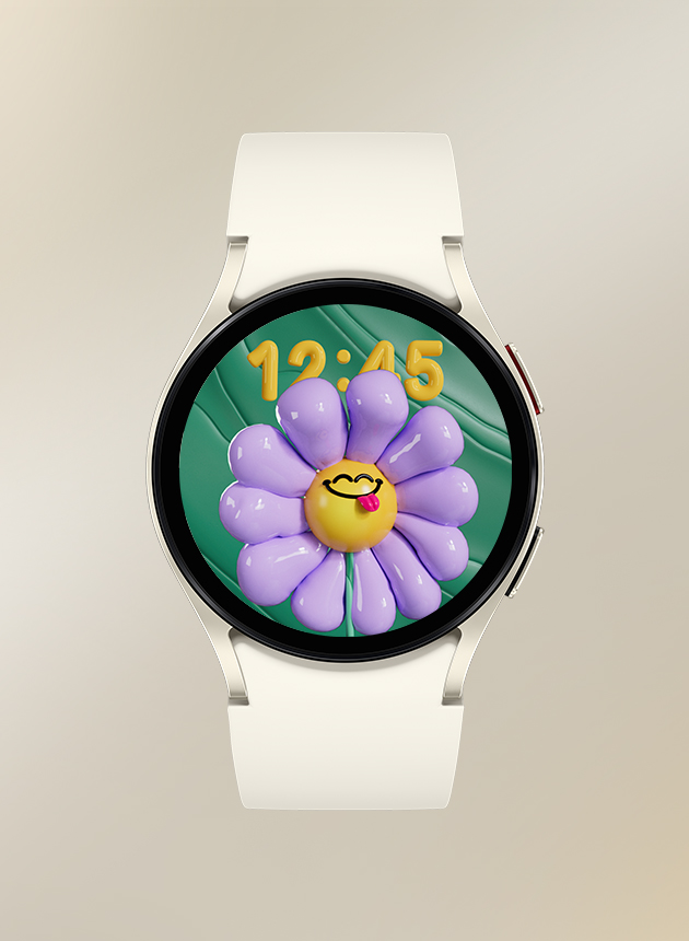 This is an image of setting up the Galaxy Watch 6’s Watchface in the Galaxy Z Flip 5’s Flex Window.