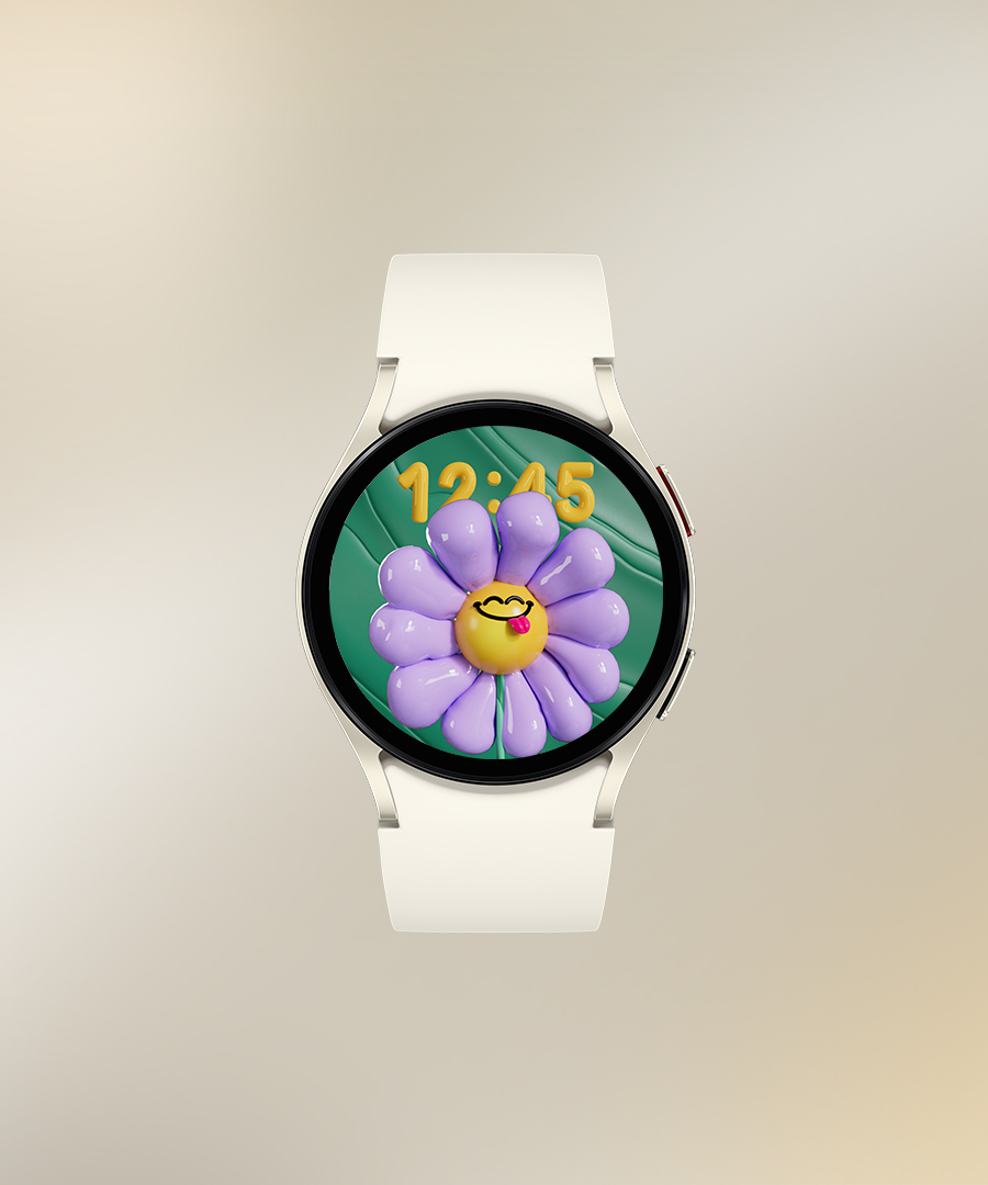 This is an image of setting up the Galaxy Watch 6’s Watchface in the Galaxy Z Flip 5’s Flex Window.