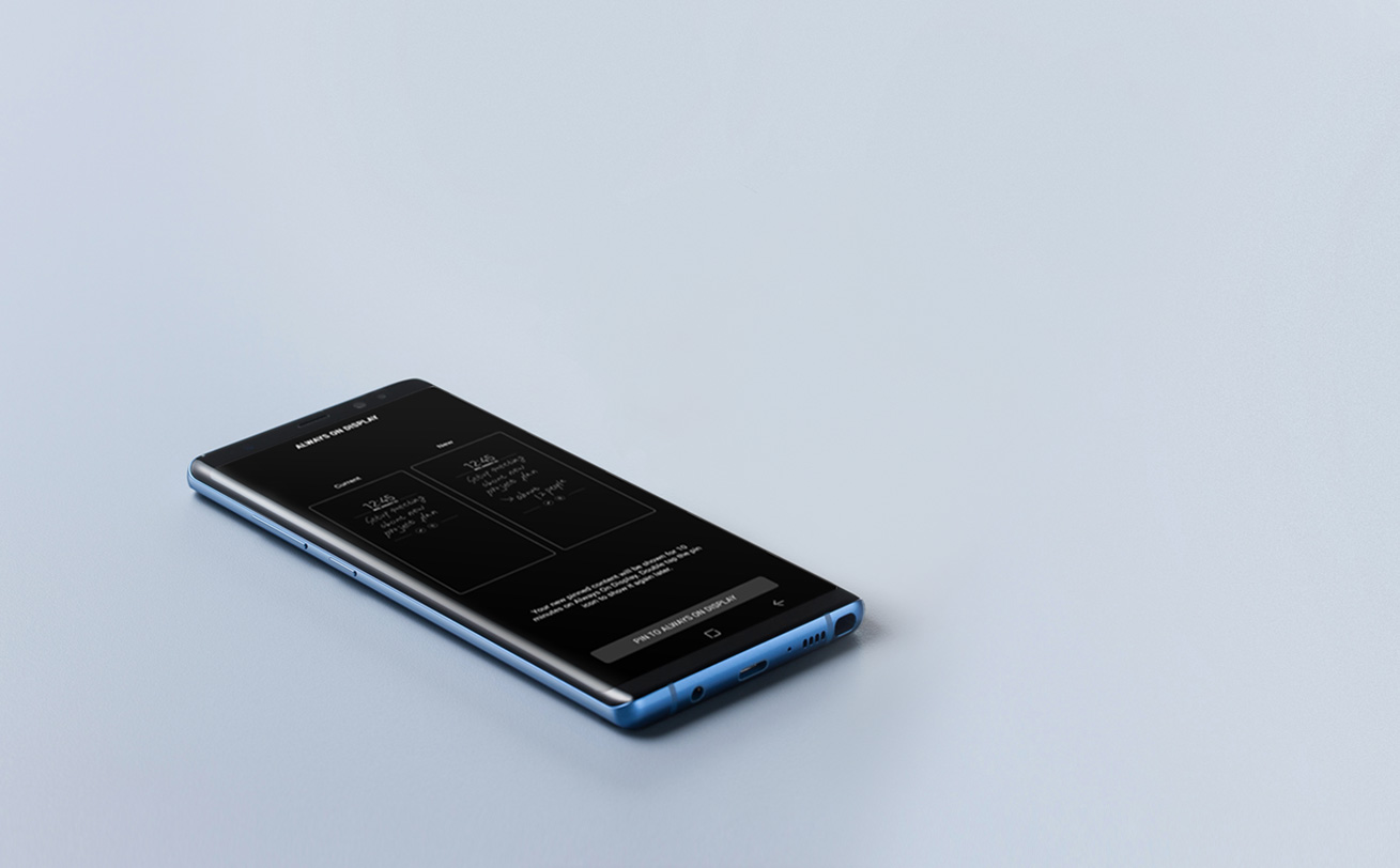 An image shows a user writing notes on Samsung Galaxy Note 8.