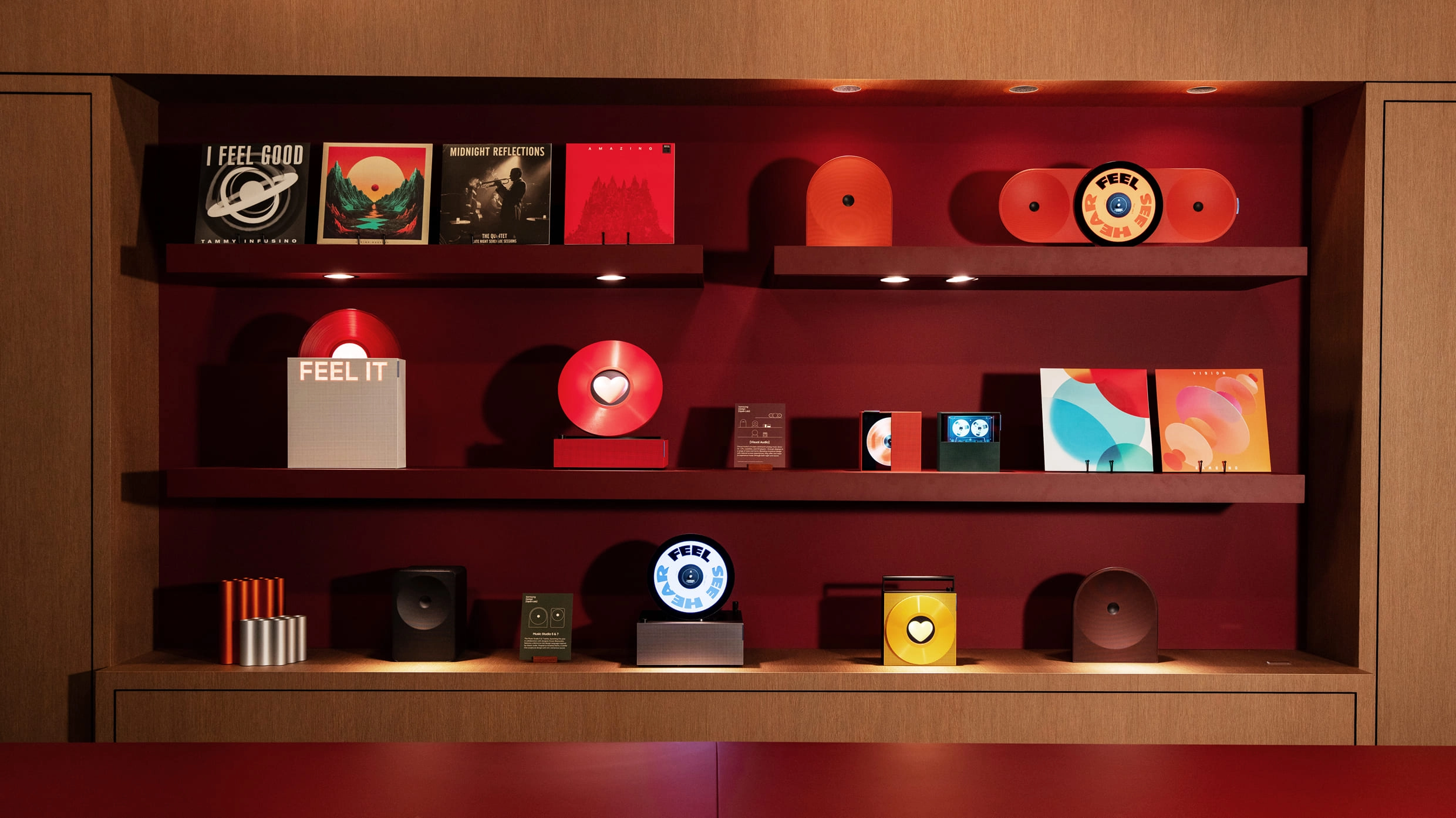All That Music section featuring Music Studio 5 and 7 with album covers displayed on shelves.