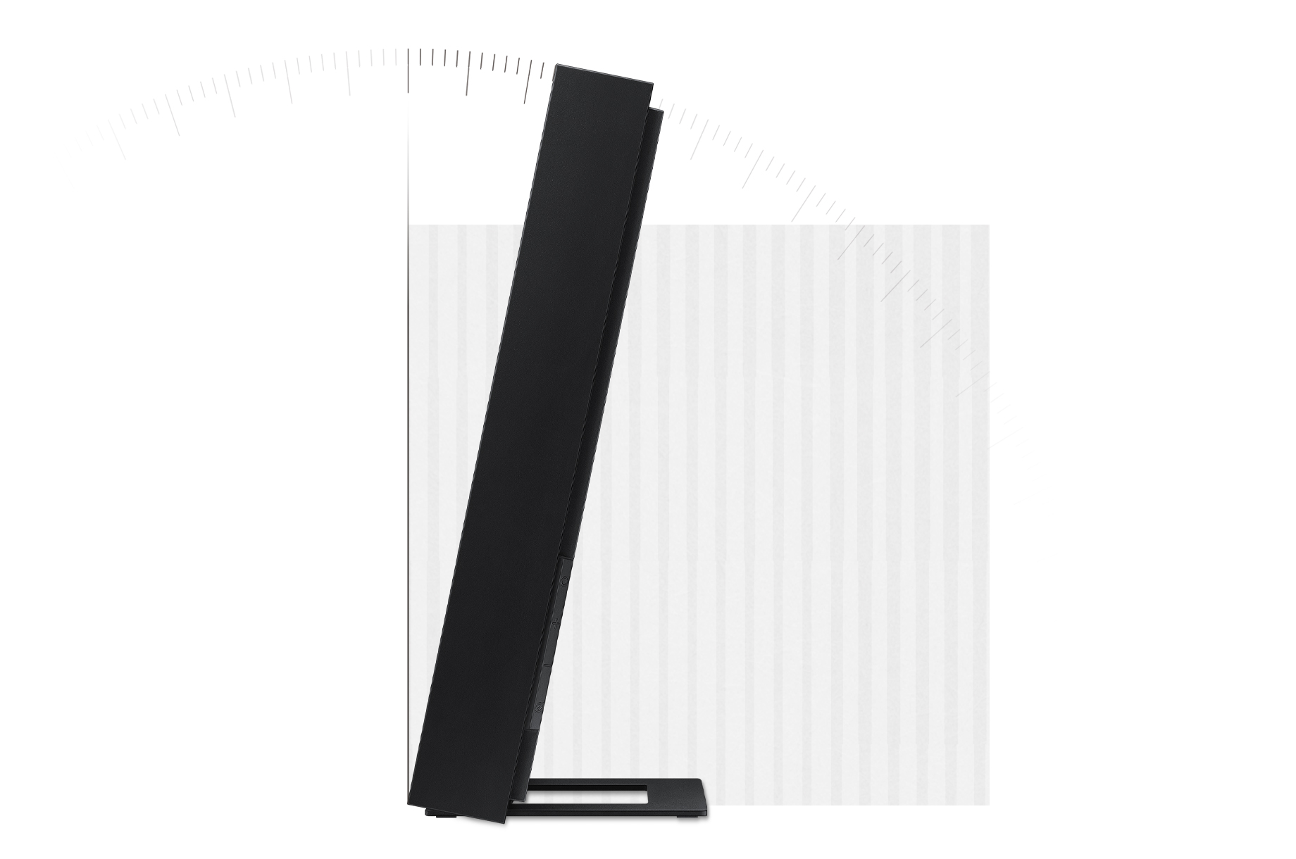 Describe the angle at which the Music Frame is slightly tilted backward to the side.