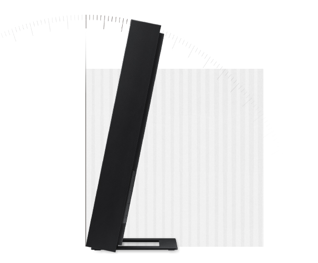Describe the angle at which the Music Frame is slightly tilted backward to the side.