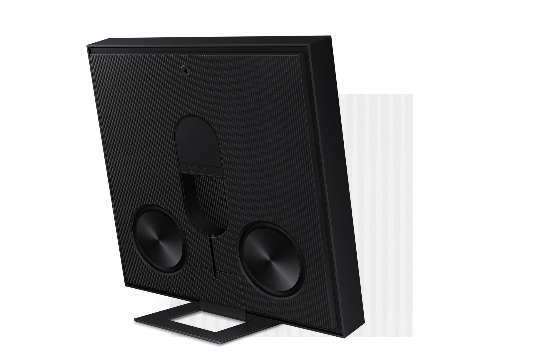 An image showing the woofer at the bottom of the back of the Music Frame.