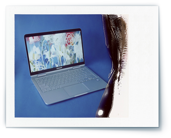 An image shows the artist using Samsung Notebook Pen.