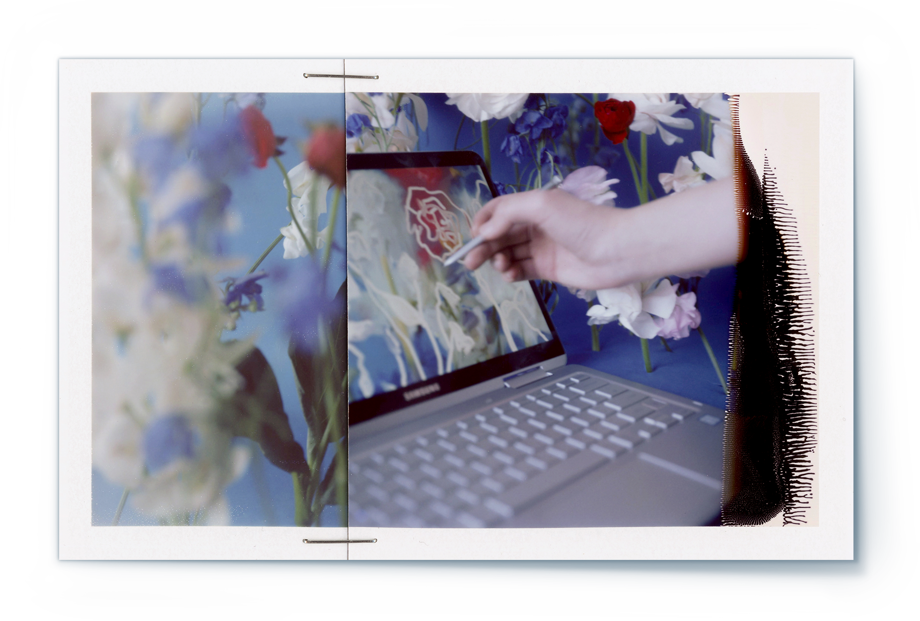 A polaroid photo shows an image of artist GiSeok Cho working on the piece ‘Coexistence’.