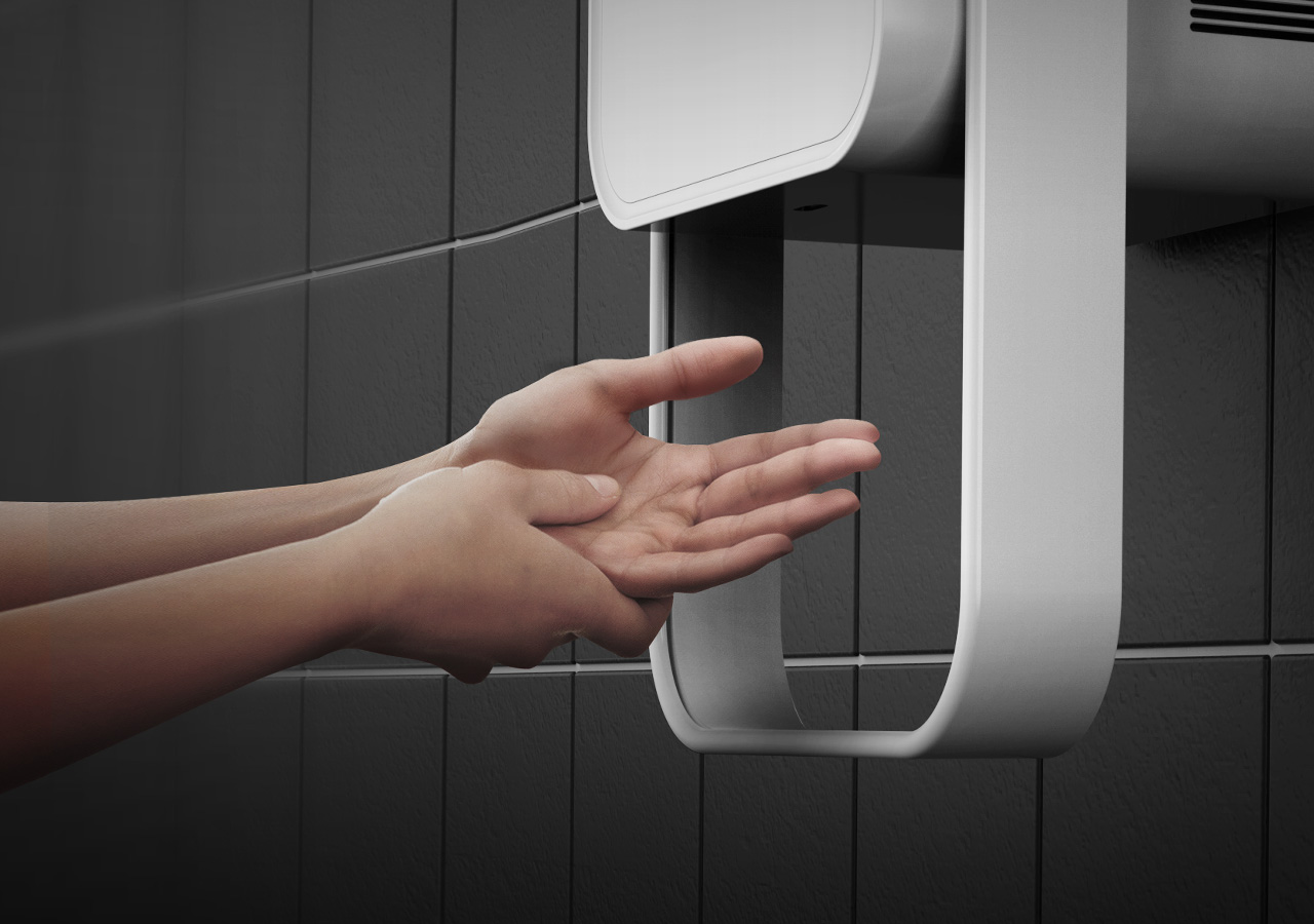 An image shows the UNIVERSAL HAND DRYER being used.