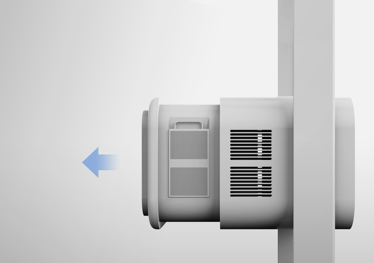 An image shows how the UNIVERSAL HAND DRYER’s filter is changed.