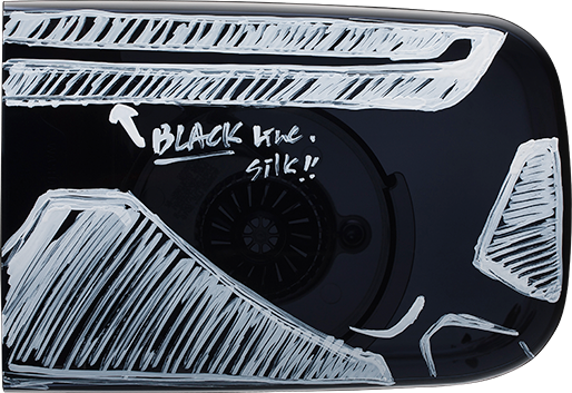 An image shows changes sketches and changes made during the design process of the Stormtrooper POWERbot robot vacuum cleaner.