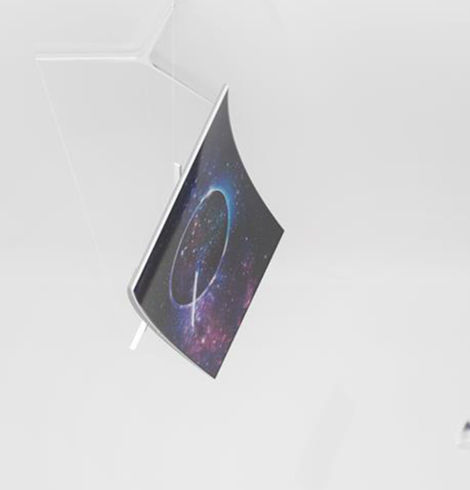 An image shows < Optical Suspension > work which was selected as the shortlist in the competition contest of Samsung Electronics QLED TV stand.