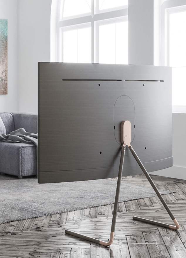 An image shows < Flamingo > work which was selected as the finalist in the competition contest of Samsung Electronics QLED TV stand.