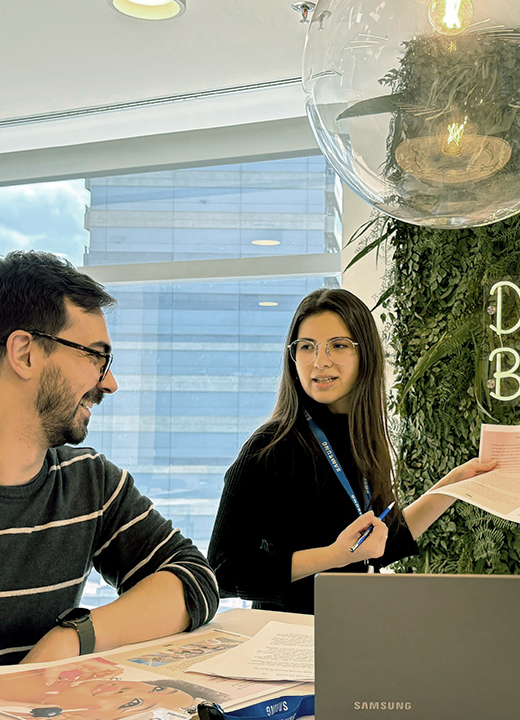 An image of SDLA staff having a meeting.