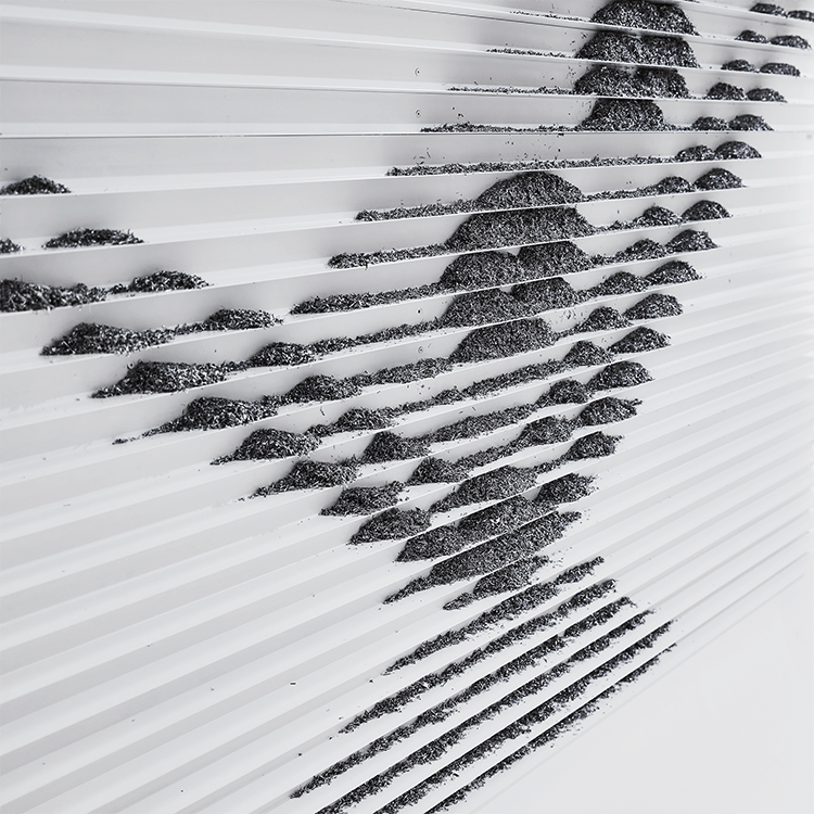 It's a detailed cut of ‘The Footprint’ made of aluminum.