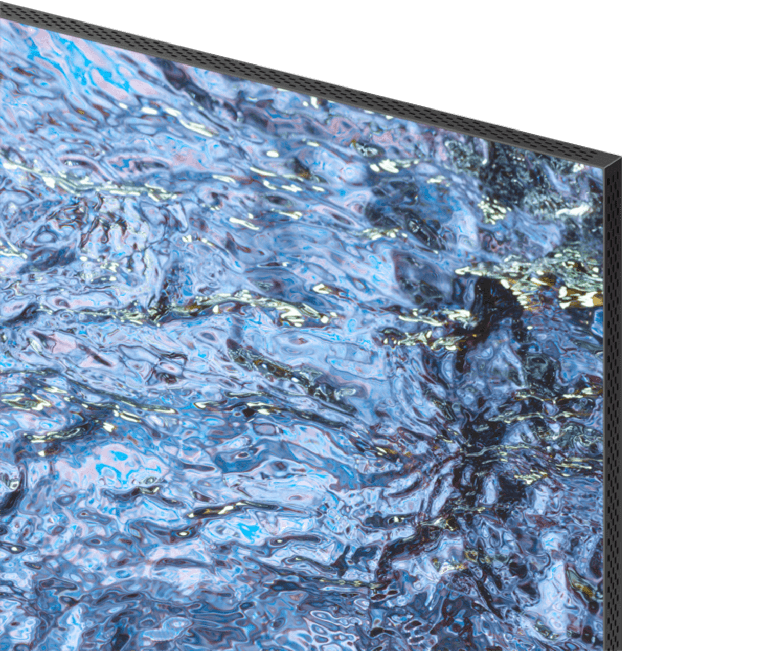 This image shows a simple design of Samsung TV's on-screen identity, 'Fluid Lights,' which minimizes unnecessary details.