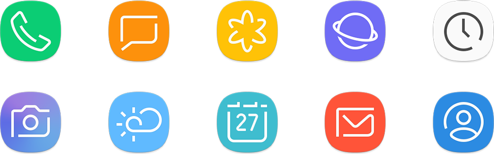 An image shows the meaningful colors applied to the icons