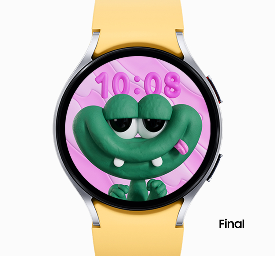 This image compares the rough cut of the watch face with the final cut.