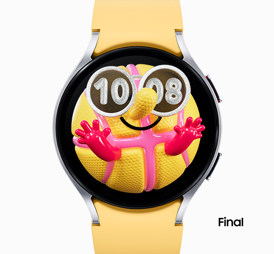This image compares the rough cut of the watch face with the final cut.