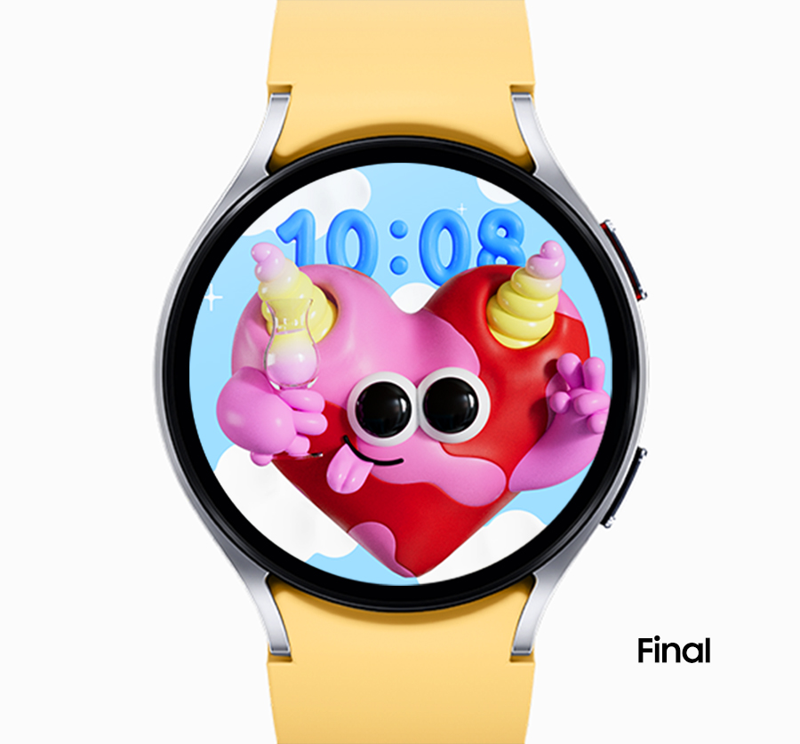 This image compares the rough cut of the watch face with the final cut.