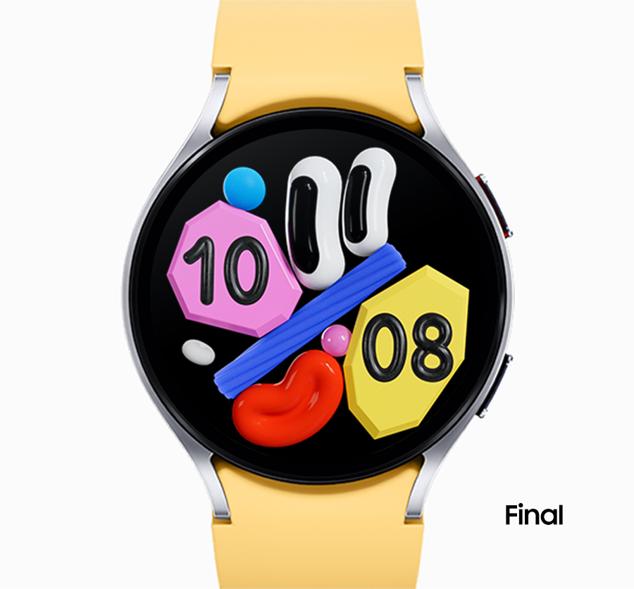 This image compares the rough cut of the watch face with the final cut.
