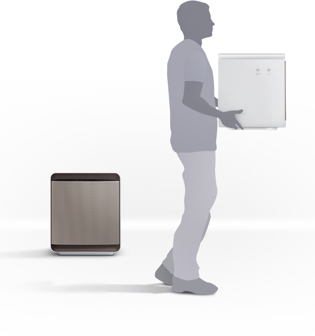 A man is seen holding the modular cube.