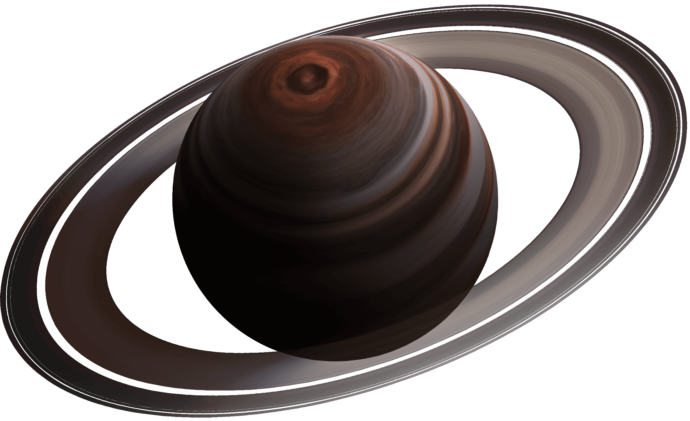 토성 북반구의 육각형 소용돌이 태풍의 이미지입니다. 