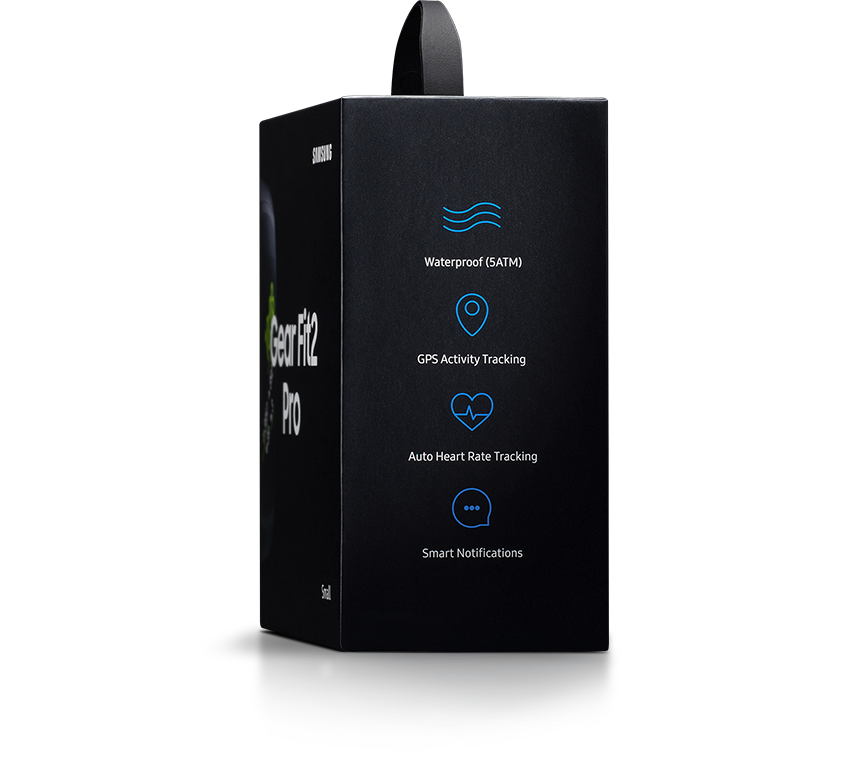 삼성전자 기어 핏2 Pro 패키지 모습입니다.